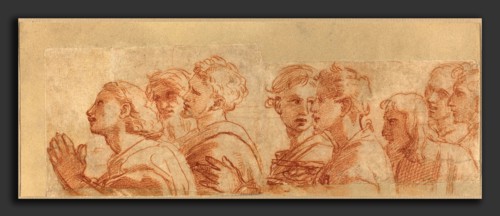 Raphael (Italian, 1483 - 1520), Eight Apostles, c. 1514, red chalk over stylus underdrawing and