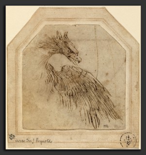 Titian (Italian, c. 1490 - 1576), An Eagle, c. 1515, pen and brown ink on laid paper; laid down on