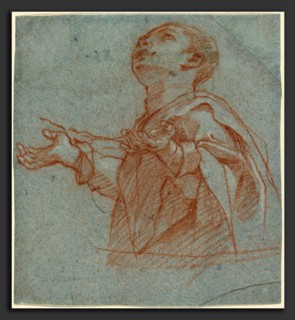 Bartolomeo Cesi (Italian, 1556 - 1629), A Boy Gazing Upward in Adoration, c. 1594, red chalk