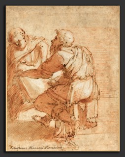 Domenico Beccafumi (Italian, c. 1485 - 1551), Study for "The Four Doctors of the Church", pen and