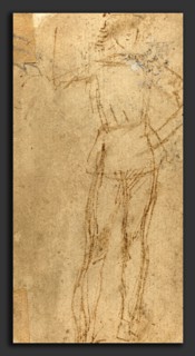 Attributed to Sperandio (Italian, c. 1425-1428  - c. 1504), Standing Young Man, pen and brown ink