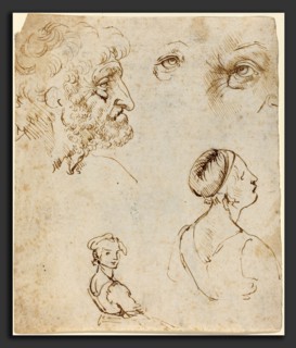 Leonardo da Vinci (Italian, 1452 - 1519), Sheet of Studies [recto], probably 1470-1480, pen and
