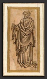 Italian 15th century (Umbrian), Standing Apostle, c. 1400, pen and brown ink with brown wash on
