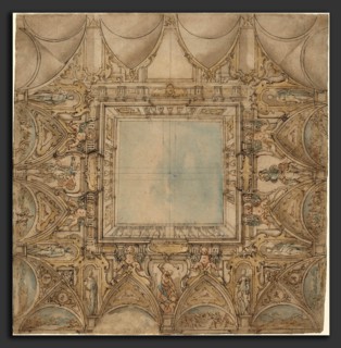 Lazzaro Tavarone (Italian, 1556 - 1641), A Ceiling Decoration with Landscapes and Battles, c. 1620,
