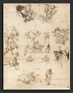 Alessandro Maganza (Italian, 1556 - 1640), A Compartmented Ceiling with Allegories and Myths,