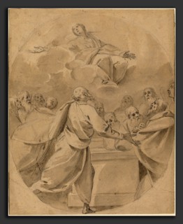 Morazzone (Italian, 1573 - 1626), The Assumption of the Virgin, pen and brown ink with brown wash