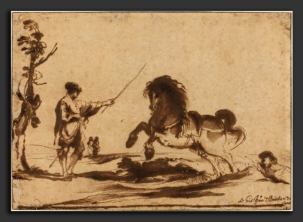 Giovanni Francesco Barbieri, called Guercino (Italian, 1591 - 1666), Landscape with the Taming of a