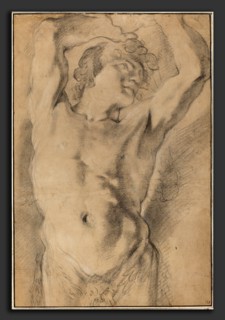 Domenico Maria Canuti (Italian, 1620 - 1684), A Male Herm, c. 1669, charcoal and white heightening