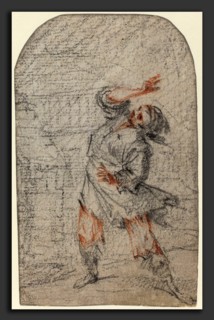 Francesco Montelatici (Italian, 1607 - 1661), Dream of a Man Fleeing, black and red chalk on laid