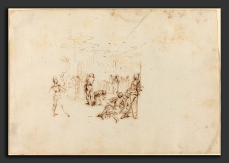 Attributed to Stefano Della Bella (Italian, 1610 - 1664), Saint Matthew, pen and brown ink on laid
