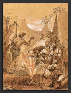 Follower of Francesco Fontebasso, Preaching of John the Baptist in the Wilderness, 18th century,