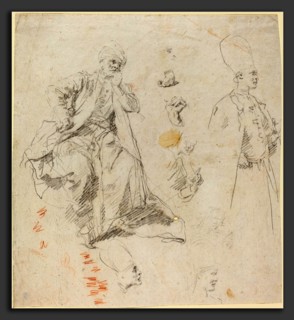 Giovanni Battista Piazzetta (1683 - 1754), Caliph Aladin and His Counselors, late 1730s, black