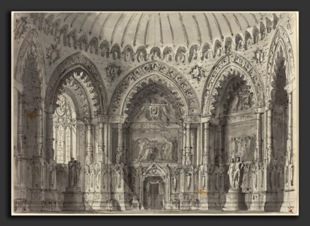 Gasparo Galliari (Italian, 1761 - 1823), Rotunda in Gothic Style, pen and black ink with gray wash