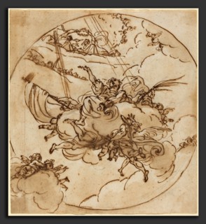 Ubaldo Gandolfi (Italian, 1728 - 1781), The Apotheosis of San Vitale, 1781, pen and brown ink with