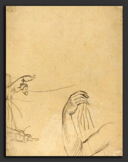 Giovanni Battista Cipriani (Italian, 1727 - 1785), Study of Two Putti and a Draped Arm, black chalk