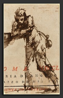 Giovanni Battista Piranesi (Italian, 1720 - 1778), A Man Leaning on a Structure, 1760s, pen and