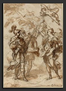 Antonio Balestra (Italian, 1666 - 1740), Venus Appearing to Aeneas, 1713, pen and brown ink with