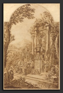 Domenico Maria Fratta (Italian, 1696 - 1763), Monument to William Chancellor Cowper, 1732, pen and