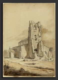 Hendrik Frans de Cort (Flemish, 1742 - 1810), Ruined Church, probably 1794, graphite with gray and
