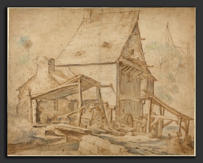 Cornelis Willaerts (Dutch, active 1622 - 1666), An Old Water Mill, pen and brown and black ink with