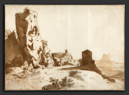 Bartholomeus Breenbergh (Dutch, probably 1599 - 1657), The Fantastic Rocks and Castle at Bomarzo