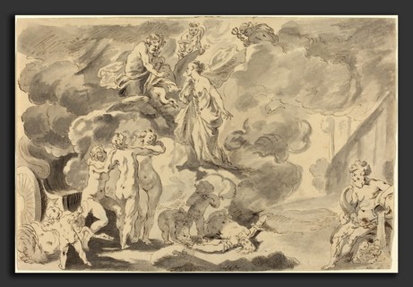 Michael Burghers after Johann Liss (Dutch, c. 1640 - c. 1723), Death of Phaeton, pen and brown ink