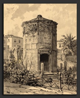 Themistocles von Eckenbrecher (German, 1842 - 1921), Tower of Winds, 1890, pen and black ink and