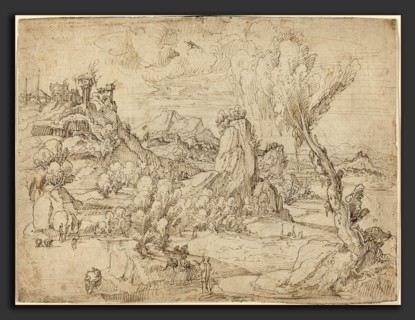 Attributed to Pieter Cornelisz Kunst (Netherlandish, c. 1489-1490 - 1560-1561), Landscape with the