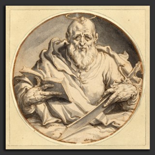 Jacques de Gheyn II (Dutch, 1565 - 1629), Saint Matthew, c. 1585-1590, pen and brown ink with gray