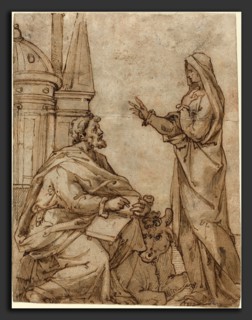 Netherlandish 16th Century, Saint Luke, second half 16th century, pen and brown ink with brown wash