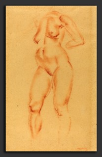 Wilhelm Lehmbruck, Nude, German, 1881 - 1919, red chalk