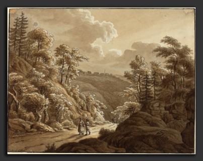 T. Lamey (German, active 1805), Road through the Woods near Kresselbach, 1805, pen and black ink