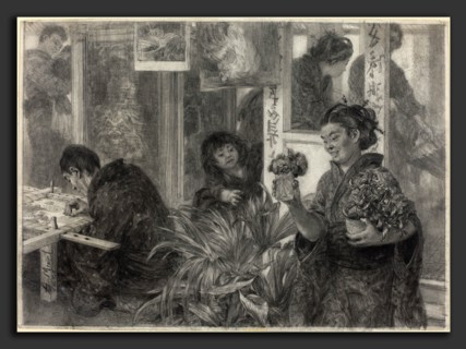 Adolph Menzel (German, 1815 - 1905), Japanese Artist at Work, 1886, graphite on paperboard