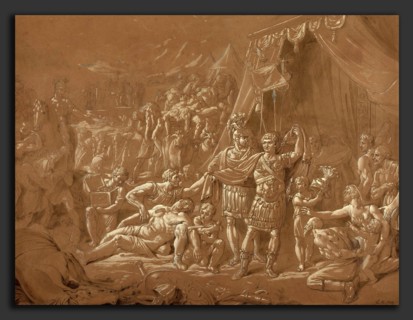 Conrad Metz (German, 1755 - 1827), A Scene from the Life of Trajan, 1817, pen and brown ink with
