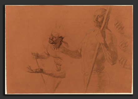Otto Greiner, Studies for a Boatman, German, 1869 - 1916, black and blue chalk on red-brown paper