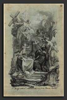 Joseph Christ (German, 1732 - 1788), Saint Augustine's Zealous Love of God, pen and gray ink with