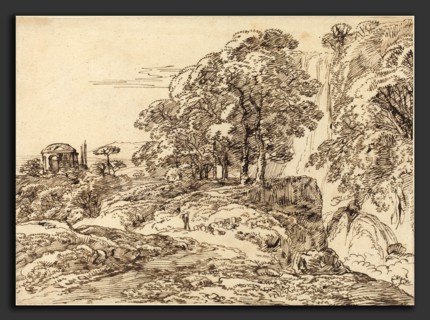 Franz Innocenz Josef Kobell (German, 1749 - 1822), Pastoral Landscape with a Waterfall and a