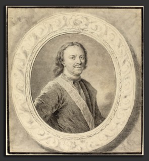 Carl Guttenberg (German, 1743 - 1790), Peter the Great of Russia, graphite with gray wash on laid