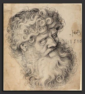 Hans Baldung Grien (German, 1484-1485 - 1545), Head of Saint John the Baptist, 1516, black chalk on
