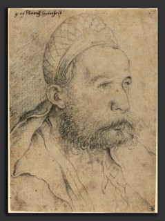 Leonhard Beck (German, c. 1480 - 1542), Portrait of a Man, c. 1515, black chalk on laid paper