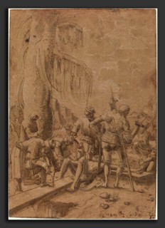 Albrecht Altdorfer (German, 1480 or before - 1538), Christ Nailed to the Cross, c. 1512, pen and
