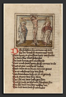 German 15th Century (Augsburg), The Crucifixion, 1470s, pen and ink with watercolor wash