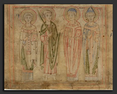 German 12th Century, Saints Cyprian, Vitus, Stephan, and Cornelius, third quarter 12th century,