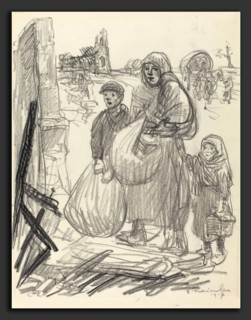 Théophile Alexandre Steinlen, C'est ici, chez nous!, Swiss, 1859 - 1923, 1917, black chalk