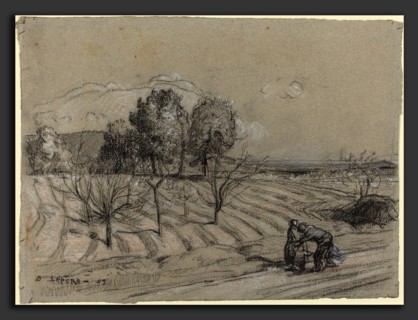 Auguste LepÃ¨re, Spring, French, 1849 - 1918, probably 1909, charcoal and colored chalk on laid