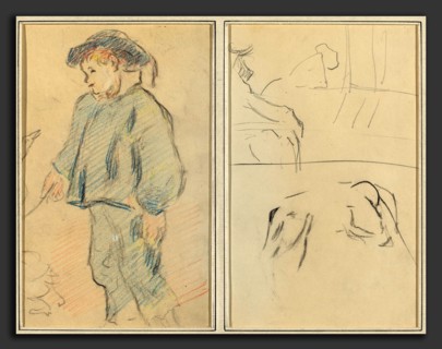 Paul Gauguin (French, 1848 - 1903), Breton Boy Tending Geese; Cows and a Figure Leaning on a Ledge,