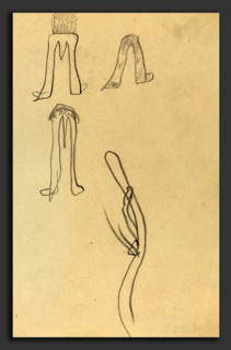 Paul Gauguin (French, 1848 - 1903), Four Fantastic Forms [recto], 1884-1888, graphite on wove paper
