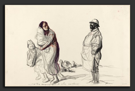 Jean-Louis Forain, C'est trop dangereux pres de votre ambulance, French, 1852 - 1931, c. 1914-1919,