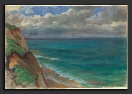 Alexandre Desgoffe (French, 1805 - 1882), View of the Sea, Normandy, pastel on buff wove paper