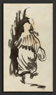 Edouard Vuillard, Walking Figure Seen from Behind, French, 1868 - 1940, c. 1894, black pen and ink